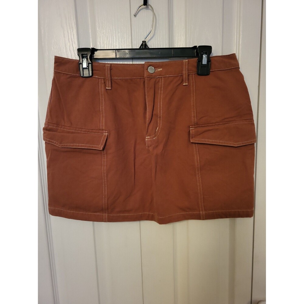Women's Rust Colored Cargo Mini Skirt